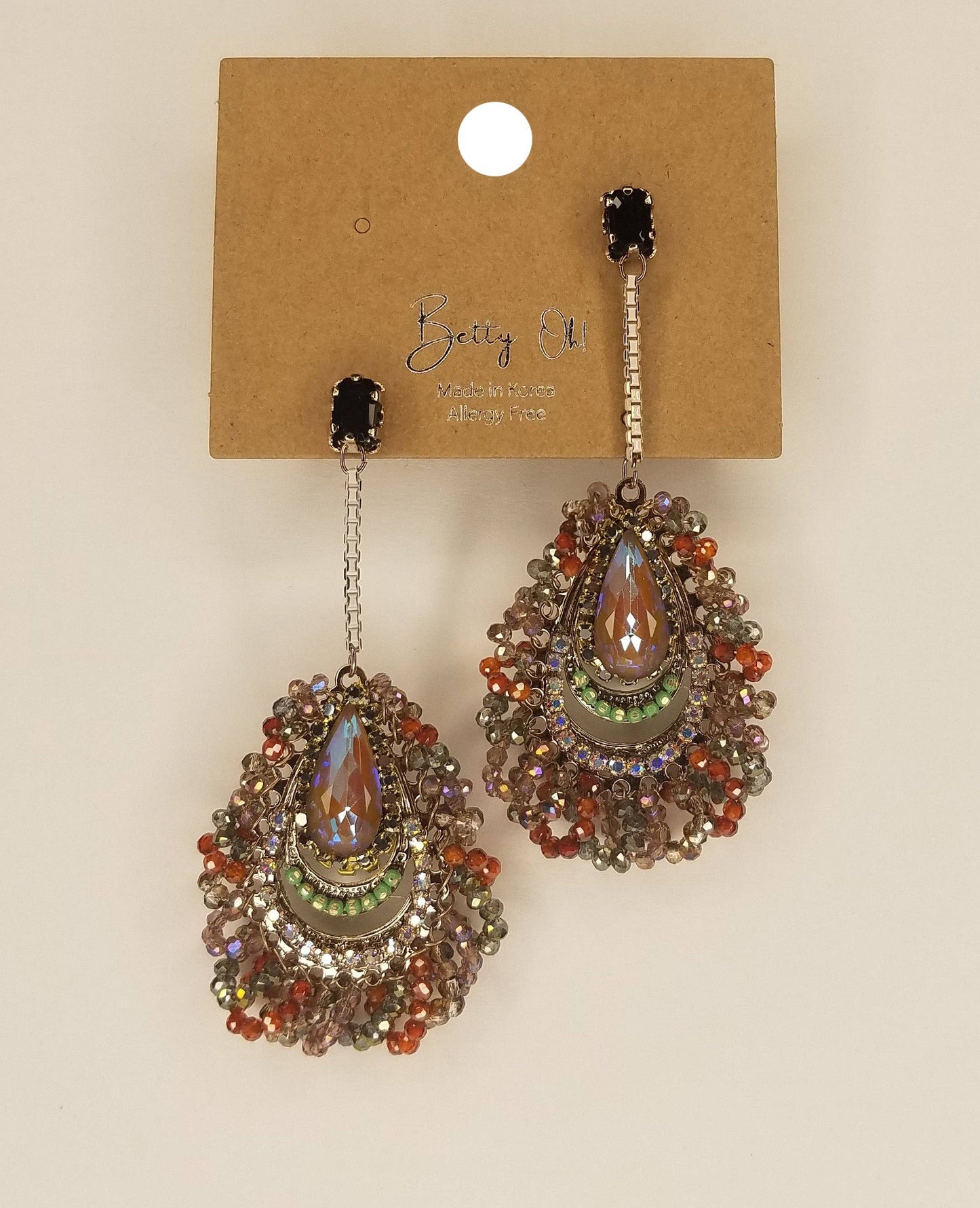 Gem Peacock Hand Made Dangle Earring
