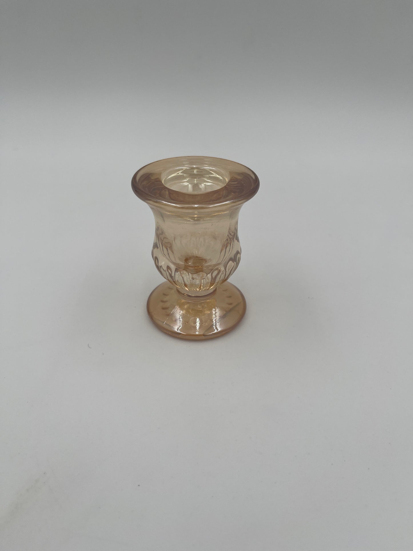 Amber Glass Taper Candle Holder-Small