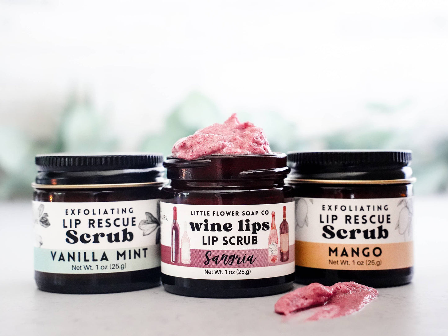 The Little Flower Soap Co - Wine Lips - Sangria Exfoliating Lip Sugar Scrub 1oz Jar