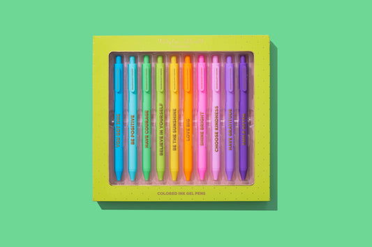 Taylor Elliott Designs - Gel Pen Set - Motivational - Asst Colors - 10 Piece Set