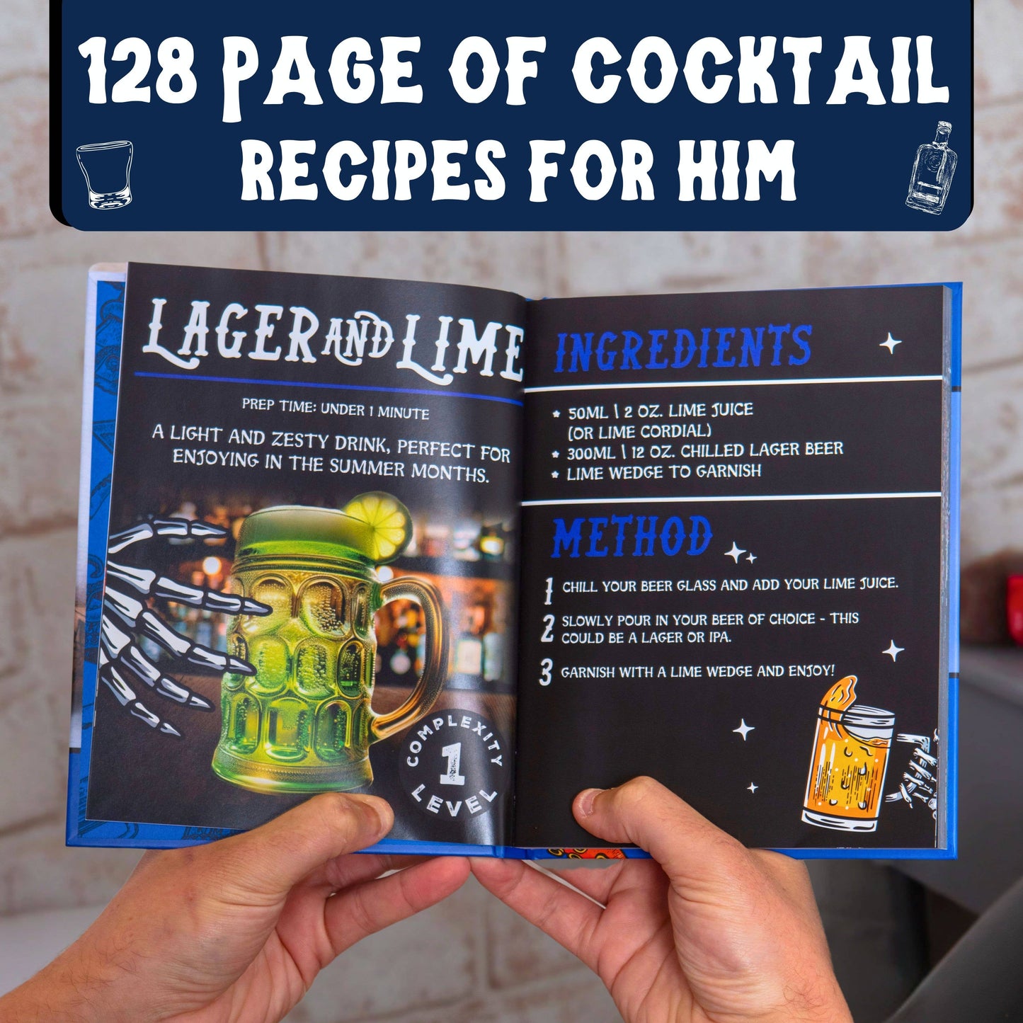 Cocktails For Real Men Gift Book - Novelty Mens Gifts