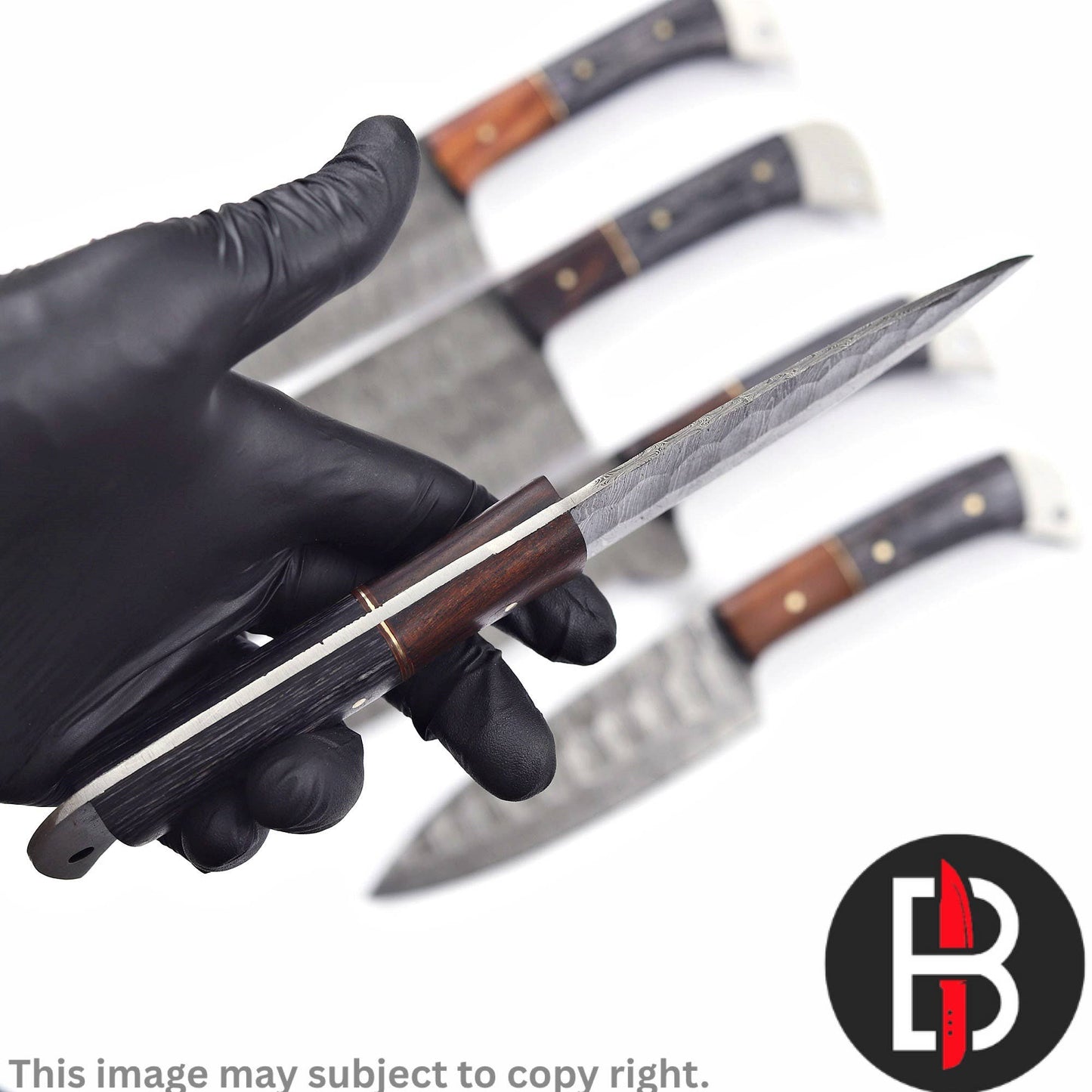 Damascus Steel Chef Set Handmade BBQ Kitchen Knives 5 Pcs