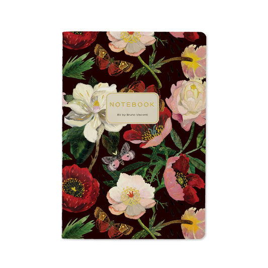 BV by Bruno Visconti - A5 Notebook - Peonies on Black