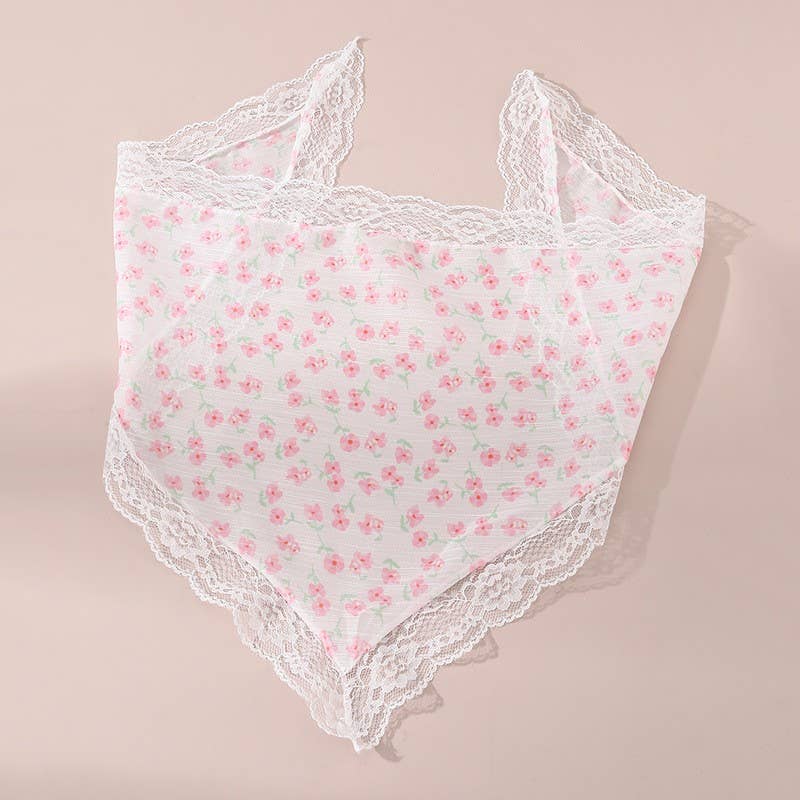 LACE FLORAL BANDANA HAIR SCARF HAIR BAND