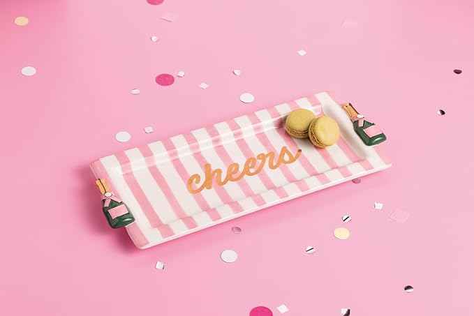 Cheers Champagne Ceramic Tray