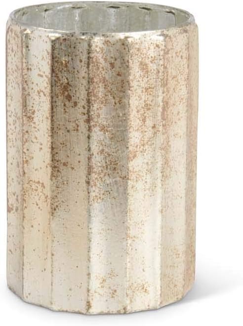 6 Inch Matte Gold Speckled Container Mercury Glass