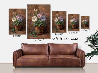 Colorful Petunias Canvas Wall Art Floral Botanical Print
