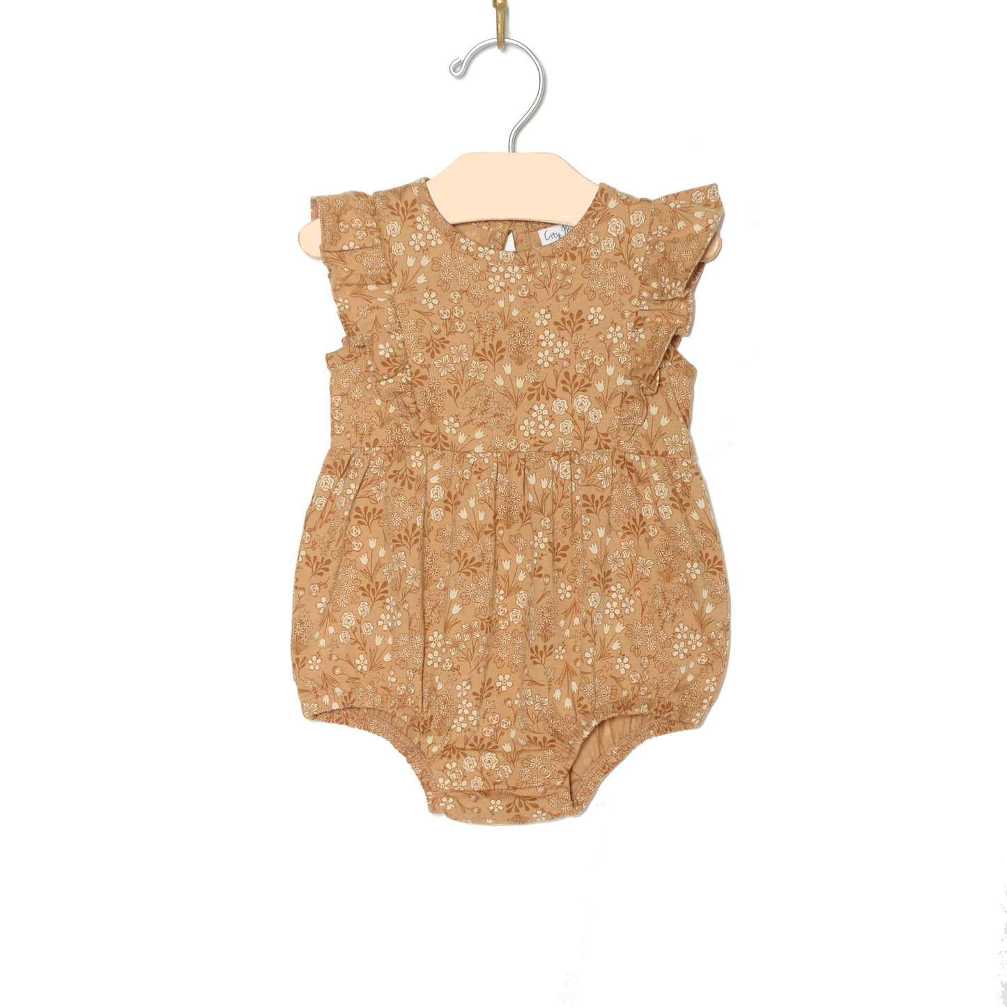 Baby Spring & Summer Flutter Front Romper- Golden Garden: 9-12m