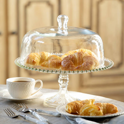 Park Hill Collection Candlewick Glass Cake Plate with Dome