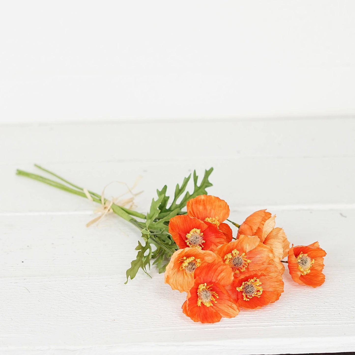 16inL Wrinkle Poppy Bush-Orange-