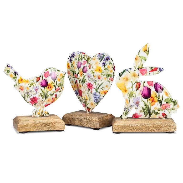 Flower Bird on Base-4"H