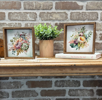 Succulent Watercolor Bouquet - Beautiful Spring Flower Art