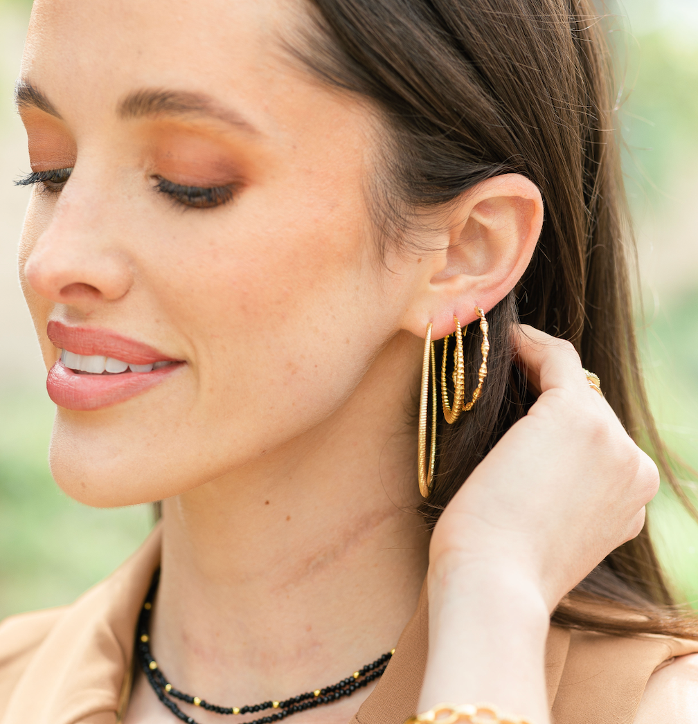 Large Shimmer Lever Back Hoops