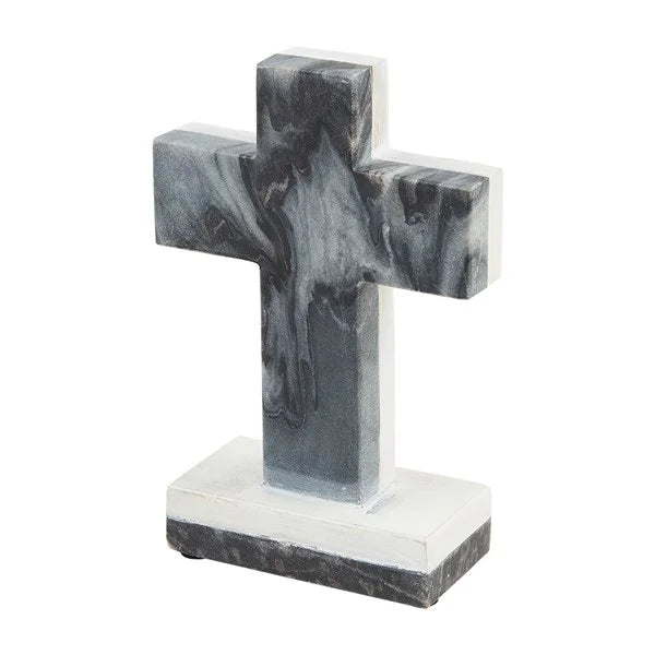 Gray Marble and Wood Cross