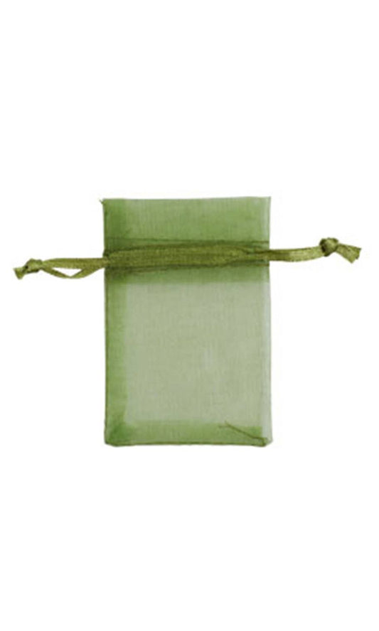 Organza Drawstring Pouch: Basil / Pack of 10 / 2" x 3"