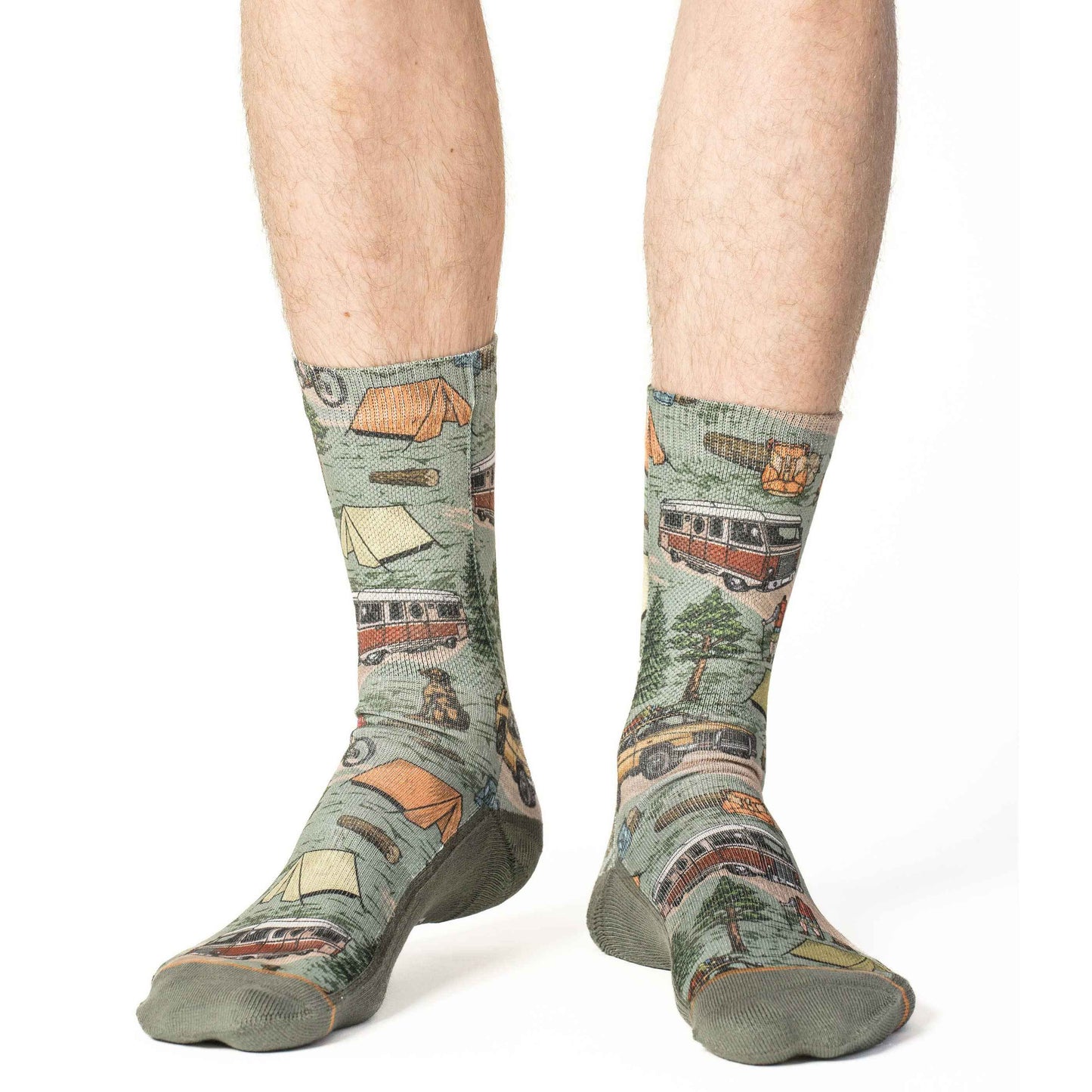 Men's Vintage Camping Trip Socks: Shoe Size 8-13