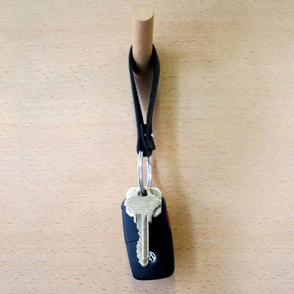 Leather Fob Ruler Keychain for Unisex: Natural