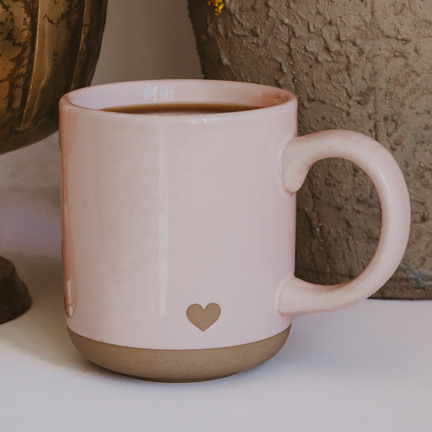 Heart Pink Stoneware Coffee Mug  Valentine's Day Gift