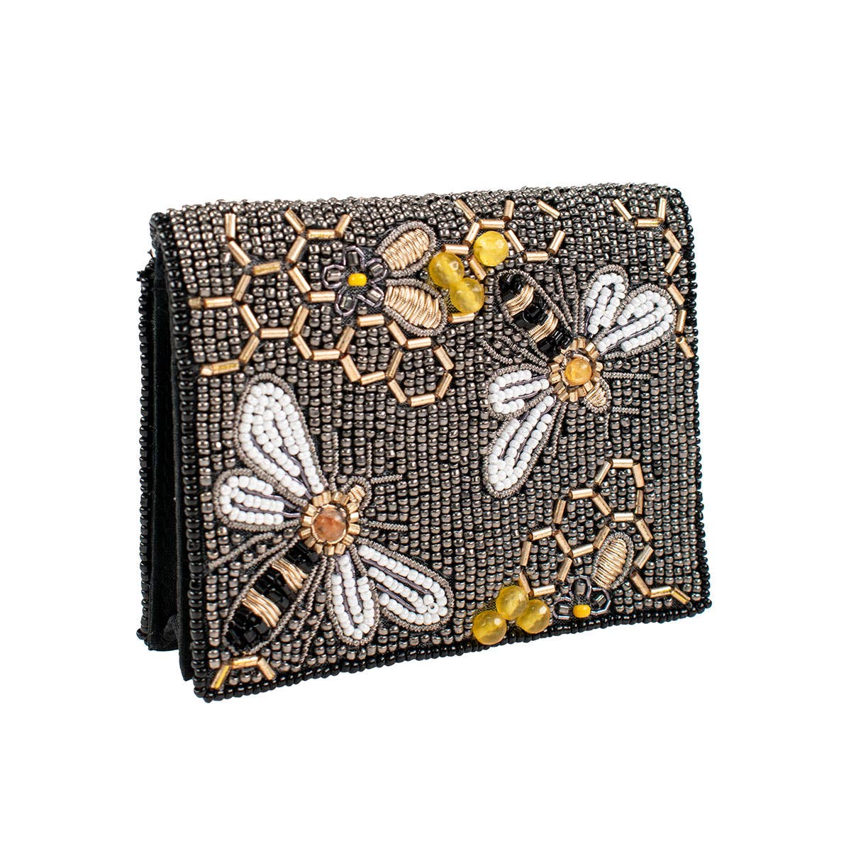 Mary Frances Accessories - Wallets - Beaded Small Expandable Wallet-Bee Awesome