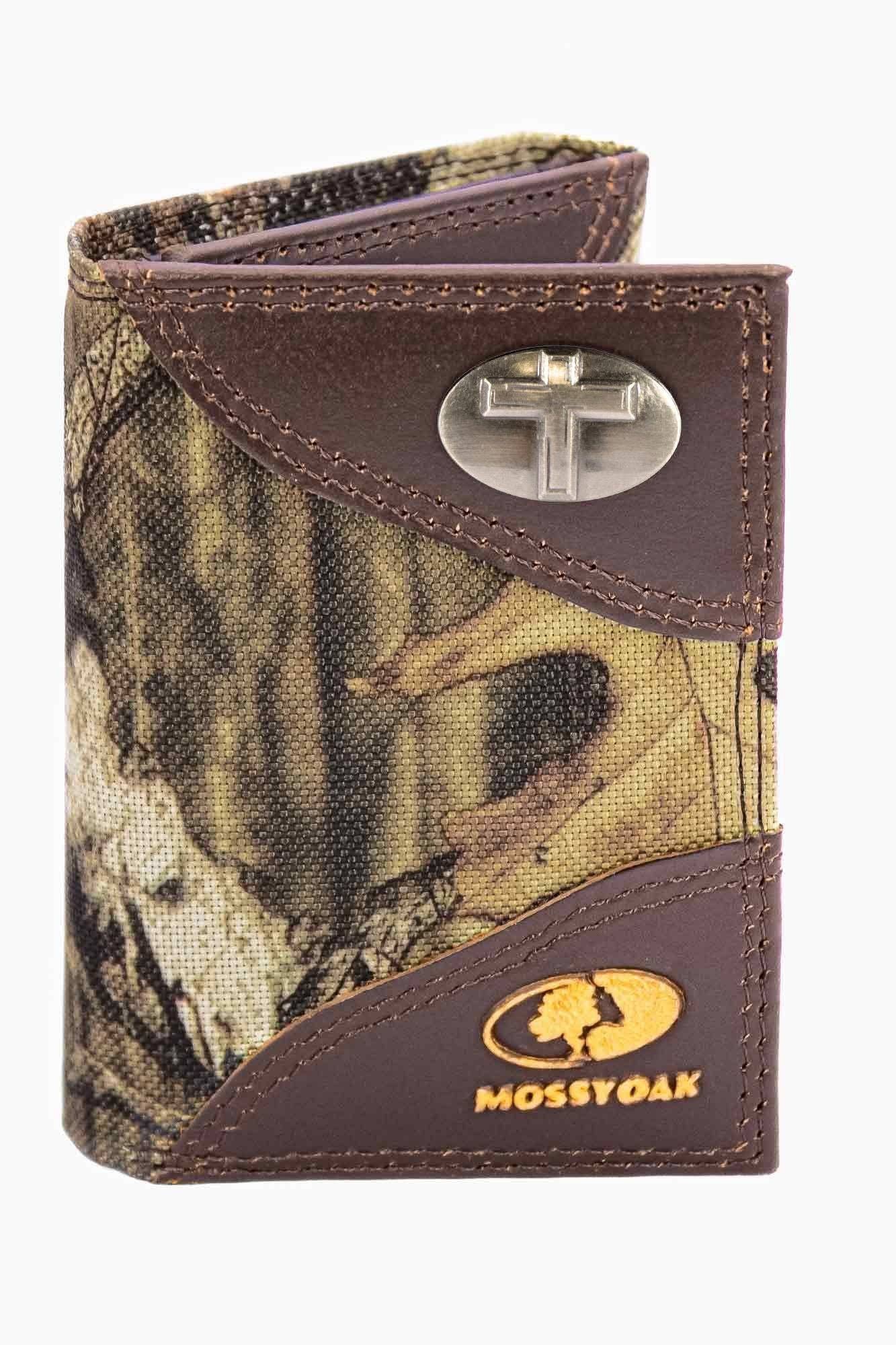 Christian Cross Leather Trifold Wallet: Crazyhorse Brown
