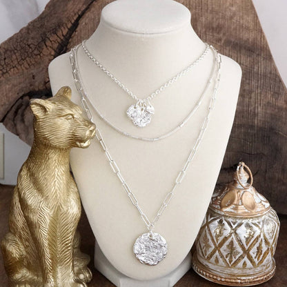 PennyLine inc - Treasure Trio – 3-in-1 Layered Hammered Coins Necklace