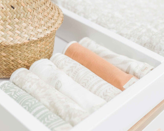 Crane Baby - Willow Copper Muslin & Terry Cloth Baby Burp Cloth (3 Pack)