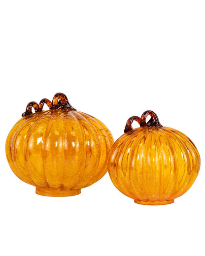 Glass Pumpkin Orange with brown stem