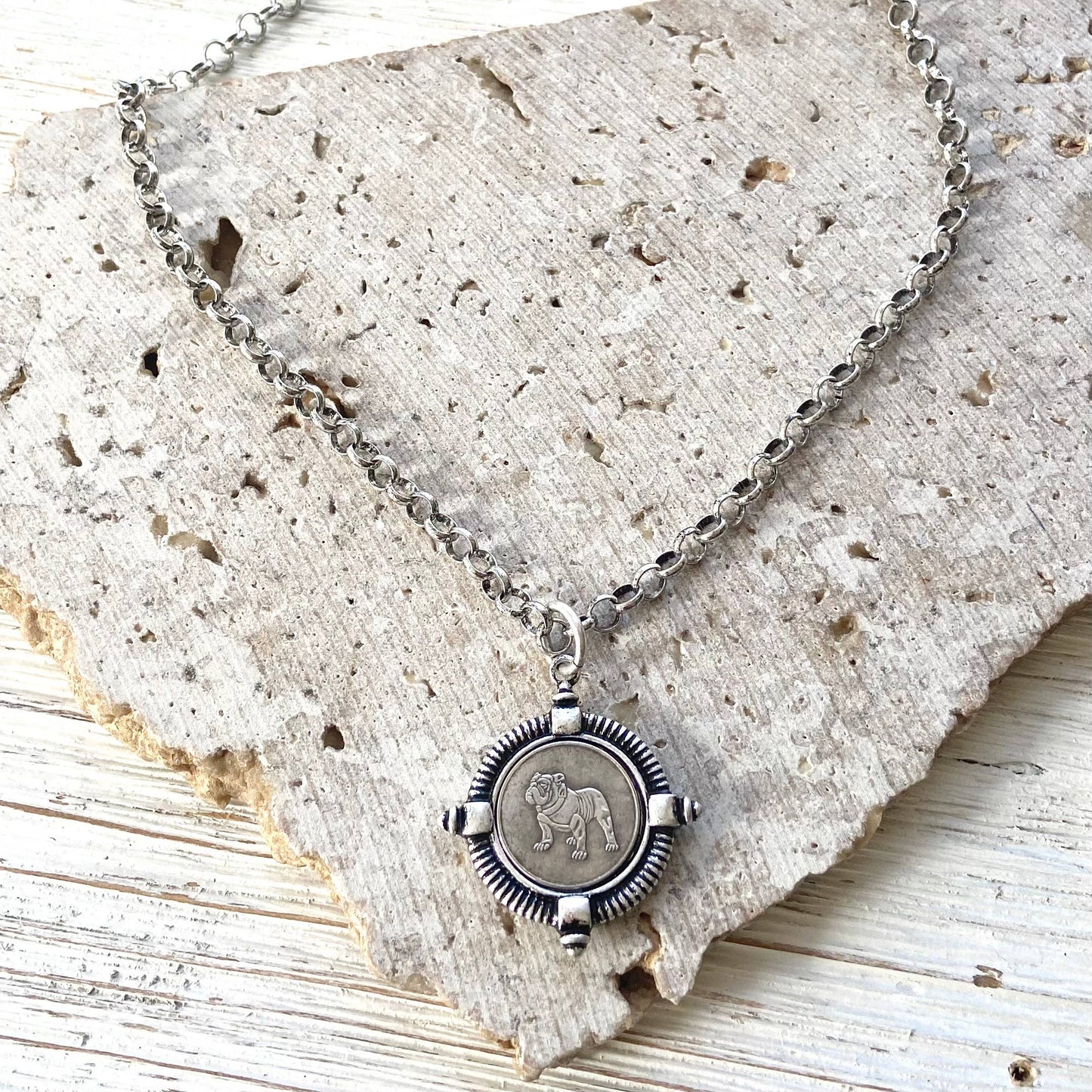 Bulldog jewelry coin necklace Atlanta butler  Mississippi