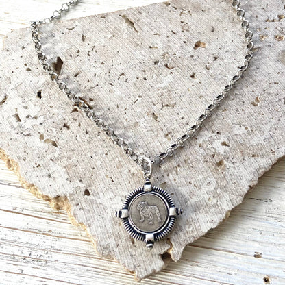 Bulldog jewelry coin necklace Atlanta butler  Mississippi