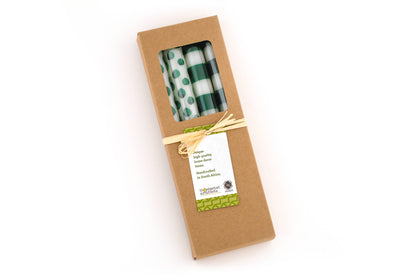 Green Dots & Stripes Tapers - Gift Box of 4