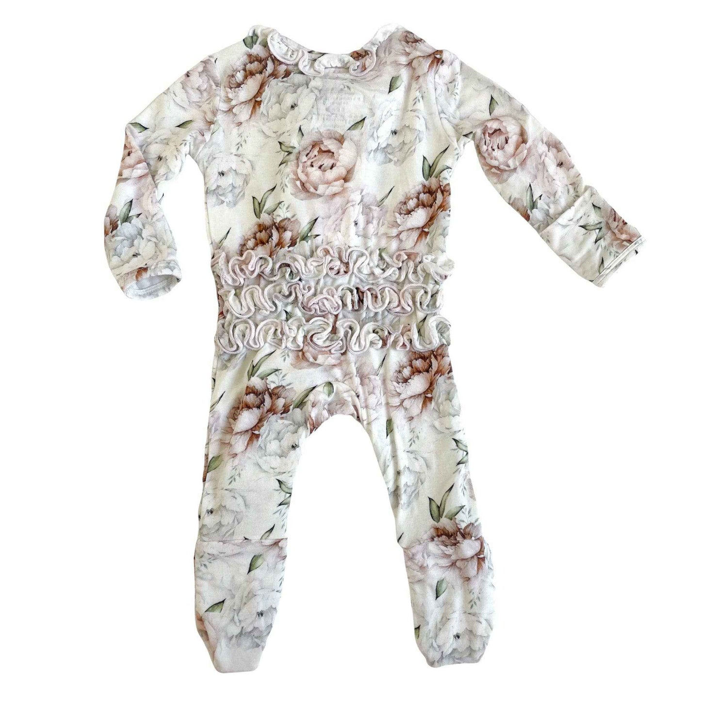 Floral Dreams | Convertible Two Way Zip Footie: 3-6m