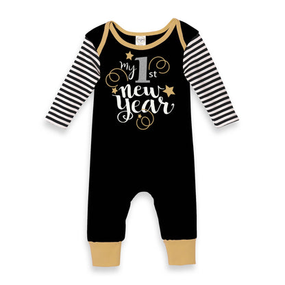 Baby's "My 1st New Year" Cotton Romper: 0-3M