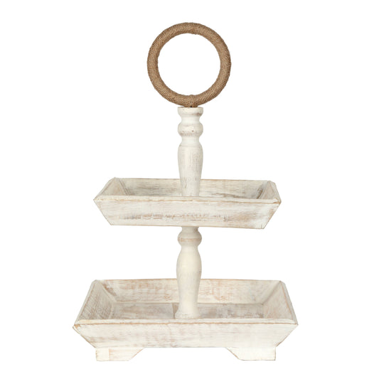 16" Wooden Elevated Tray