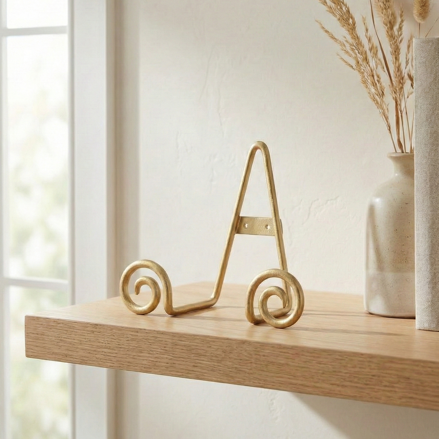 Gold Swirl Easel w/White Wash Finish - Small