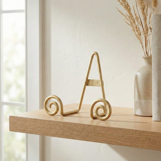 Gold Swirl Easel w/White Wash Finish - Small