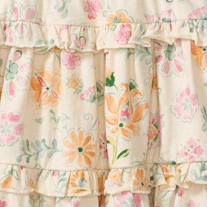 Mediterranean Floral Organic Dress: 3-6M