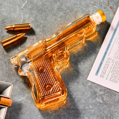 CRAFTGEN - 3 Gun Whiskey Decanter Set - Gift Ideas for Men Husband Dad