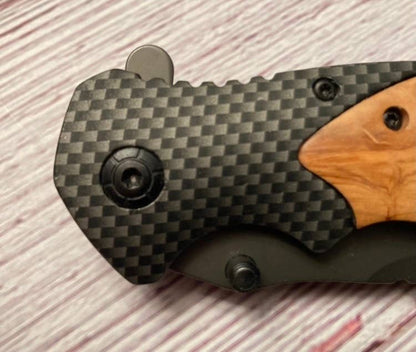 Quail Tail Laser Art - Be Still and Know Knife