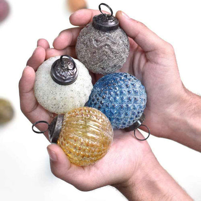 12 Pieces Multicolor Glass Christmas Ornament
