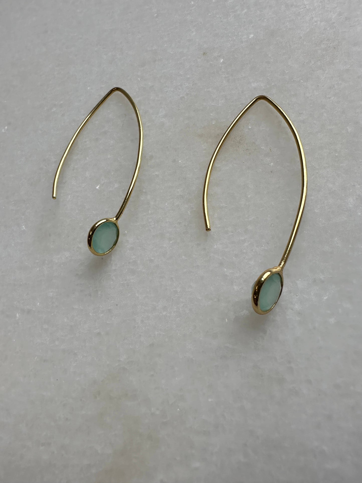 Pendientes colgantes largos con piedras semipreciosas