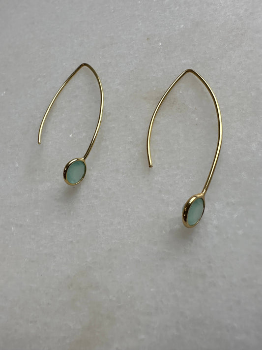 Pendientes colgantes largos con piedras semipreciosas