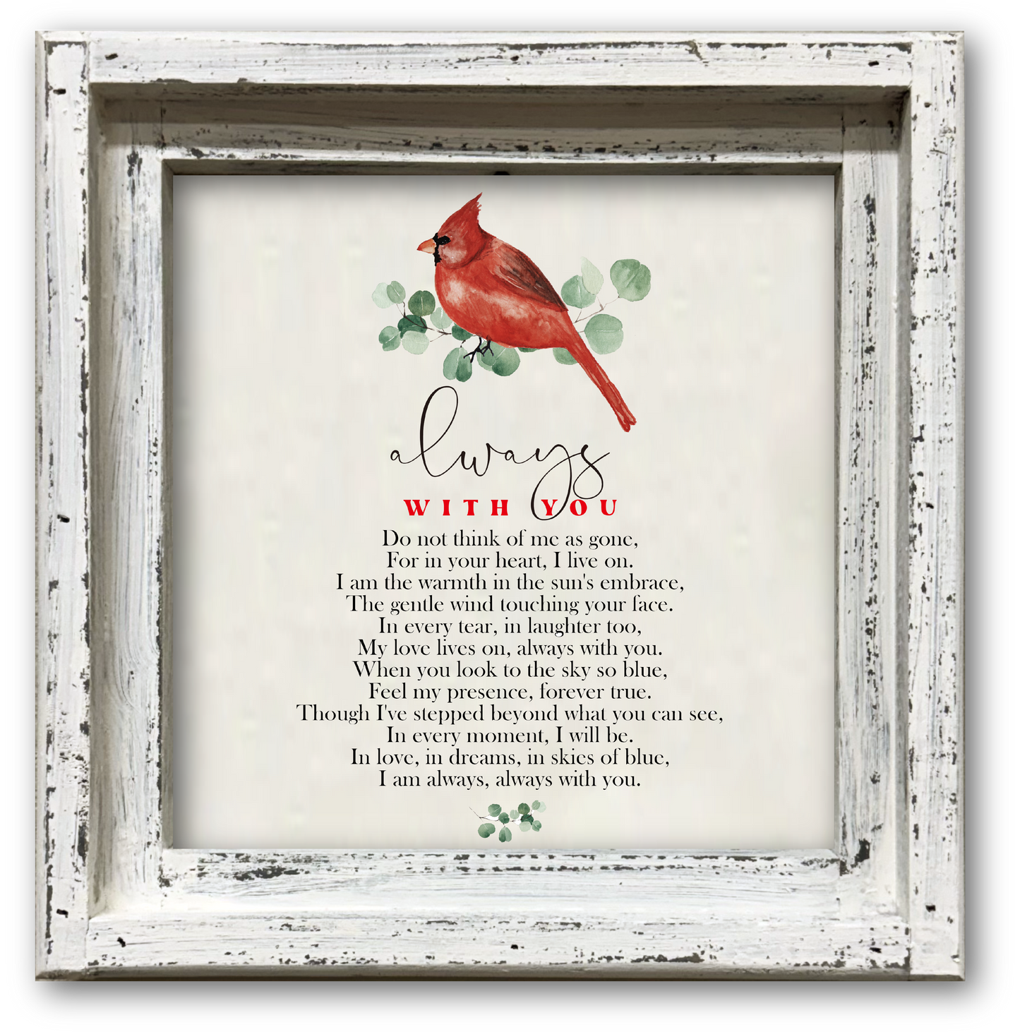 FRAMED CANVAS ALWAYS WITH YOU CARDINAL