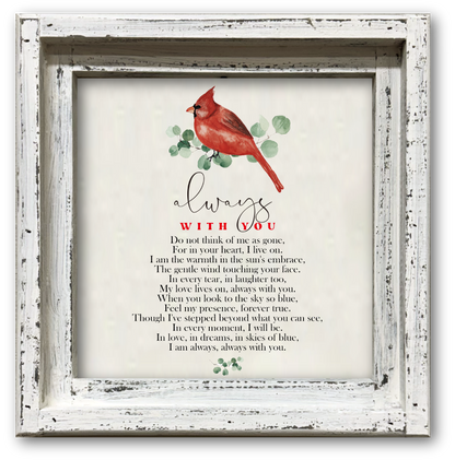 FRAMED CANVAS ALWAYS WITH YOU CARDINAL
