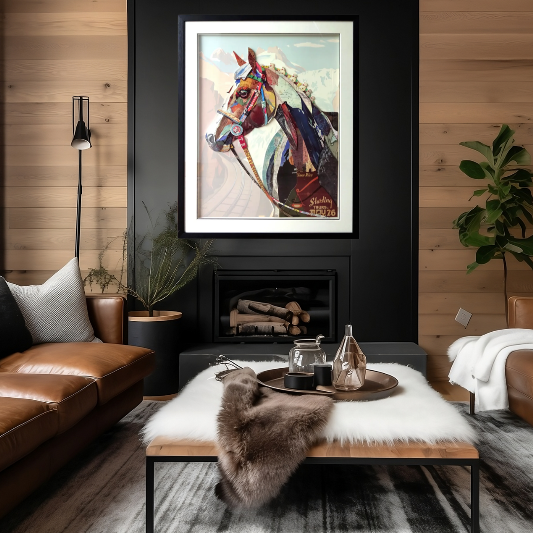 3D Collage Art | Horse w/Bridle (36"x28")