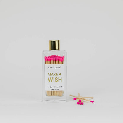 Pide un deseo - Cerillas de seguridad para botellas de vidrio de cumpleaños - Rosa brillante
