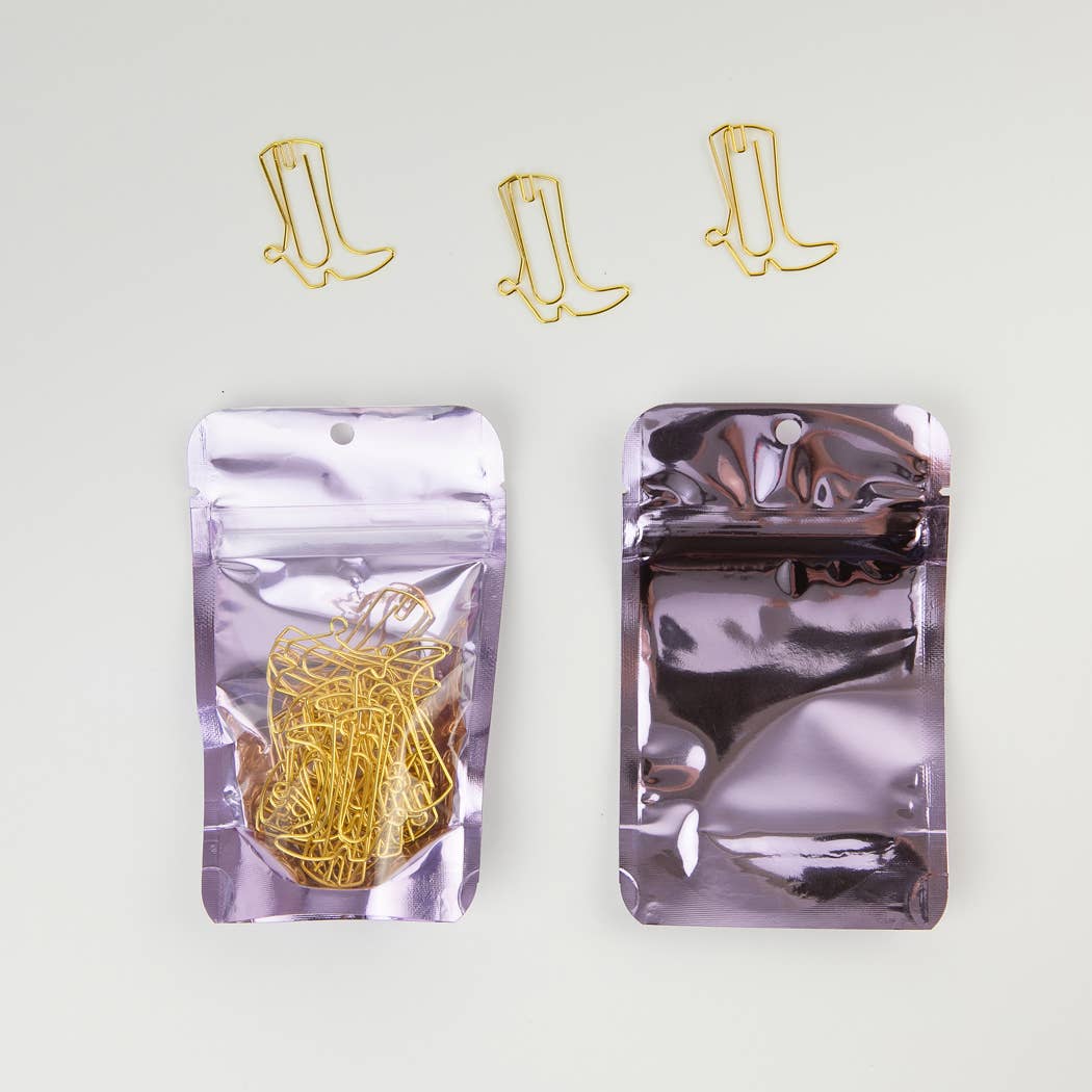 Bota de vaquero - Clips de papel chapados en oro únicos - Paquete de 25