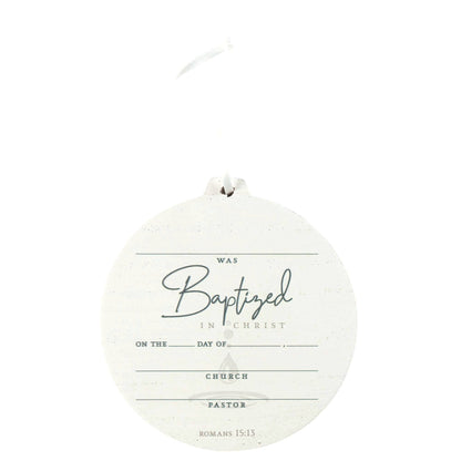 Ornament Baptized In Christ White MDF
