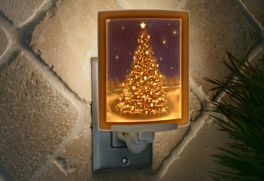 Christmas Tree Colored Porcelain Lithophane Night Light