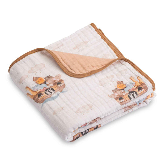 LollyBanks - Noah's Ark Baby Toddler Muslin Blanket