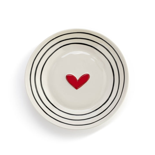 Blk Wht w/ Heart Bowl